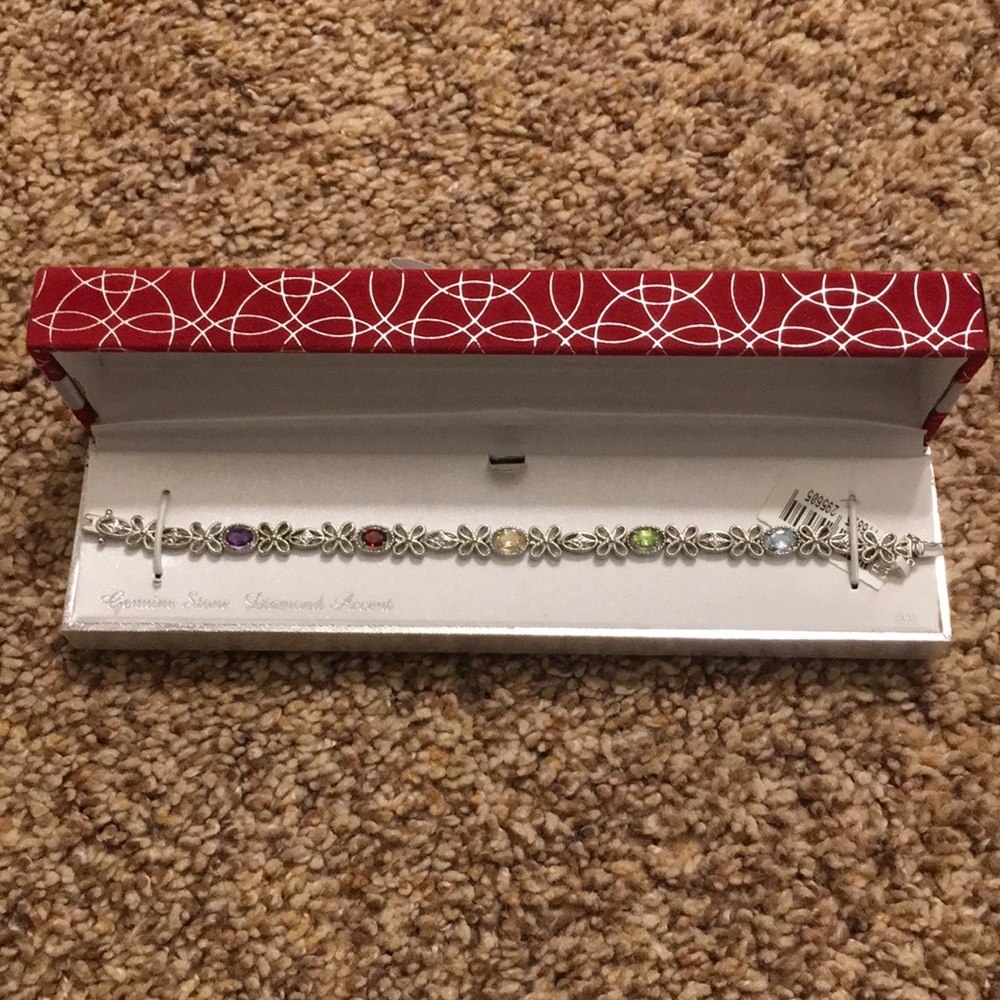 *Brand New* Genuine Stone Diamond Accent Bracelet